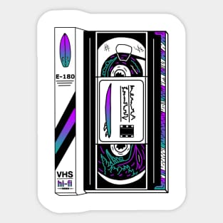 VHS multicolor cassette tape Sticker